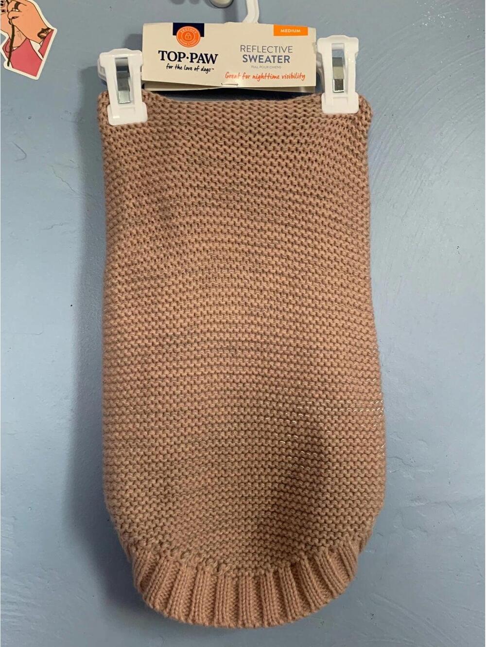 New With Tags Woven Pink Dog Reflective Sweater: Medium Sized Dogs